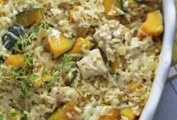 Savory Chicken Kabocha Risotto Bake