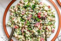 Mediterranean Chickpea and Edamame Feta Salad