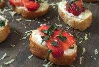Velvet Strawberry Crostini with Mint and Zesty Honey