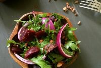 Hearty Farro Salad with Roasted Beets and Arugula
