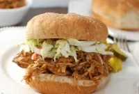 Tender and Tangy Slow Cooker BBQ Pulled Chicken Sandwiches