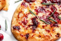 Melted Brie and Cranberry Naan Flatbread