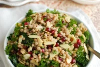 Jeweled Pomegranate Kale Couscous Salad