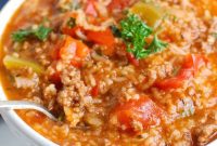 Hearty Instant Pot Stuffed Pepper Soup