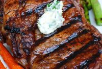 Grilled Ribeye with Zesty Lemon-Garlic Butter
