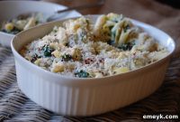 Creamy Spinach Artichoke Pasta with Panko Crunch
