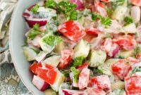 Refreshing Cucumber & Tomato Salad with Zesty Yogurt Dressing