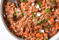 Slow Cooked Greek Beef Giouvetsi with Orzo