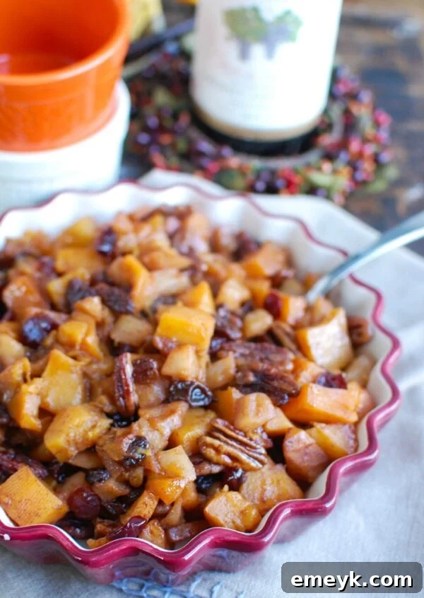 Butternut Squash Apple Bake in dish