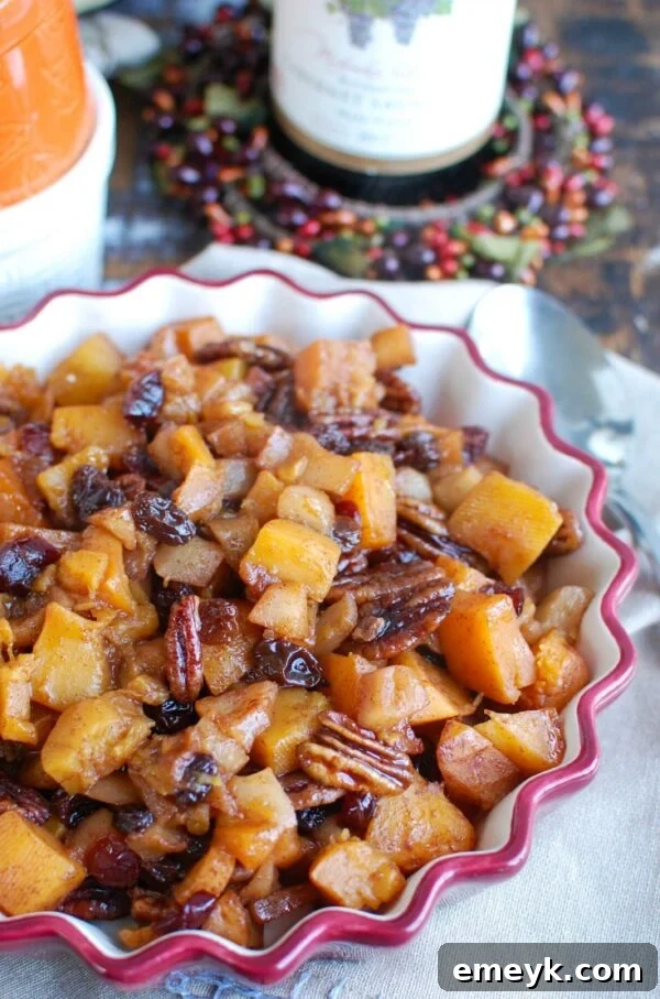 Butternut Squash Apple Bake in dish