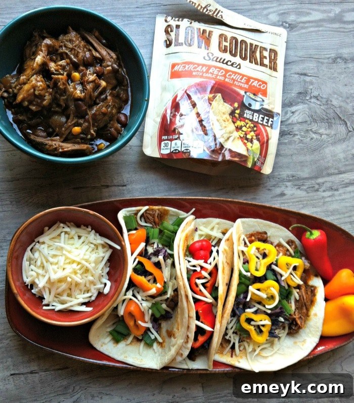 Slow-Cooked Mexican Red Chili Tacos 3 Slow Cooker Mexican Red Chili Tacos - an easy crockpot recipe perfect for meal prep and family dinners