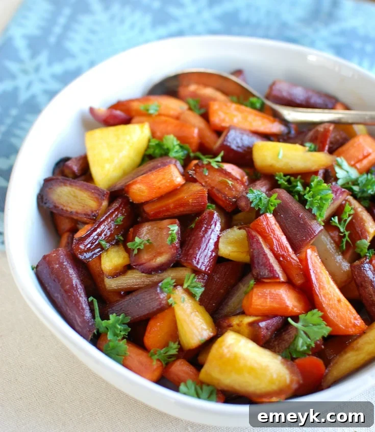 Balsamic Carrots in White Bowl