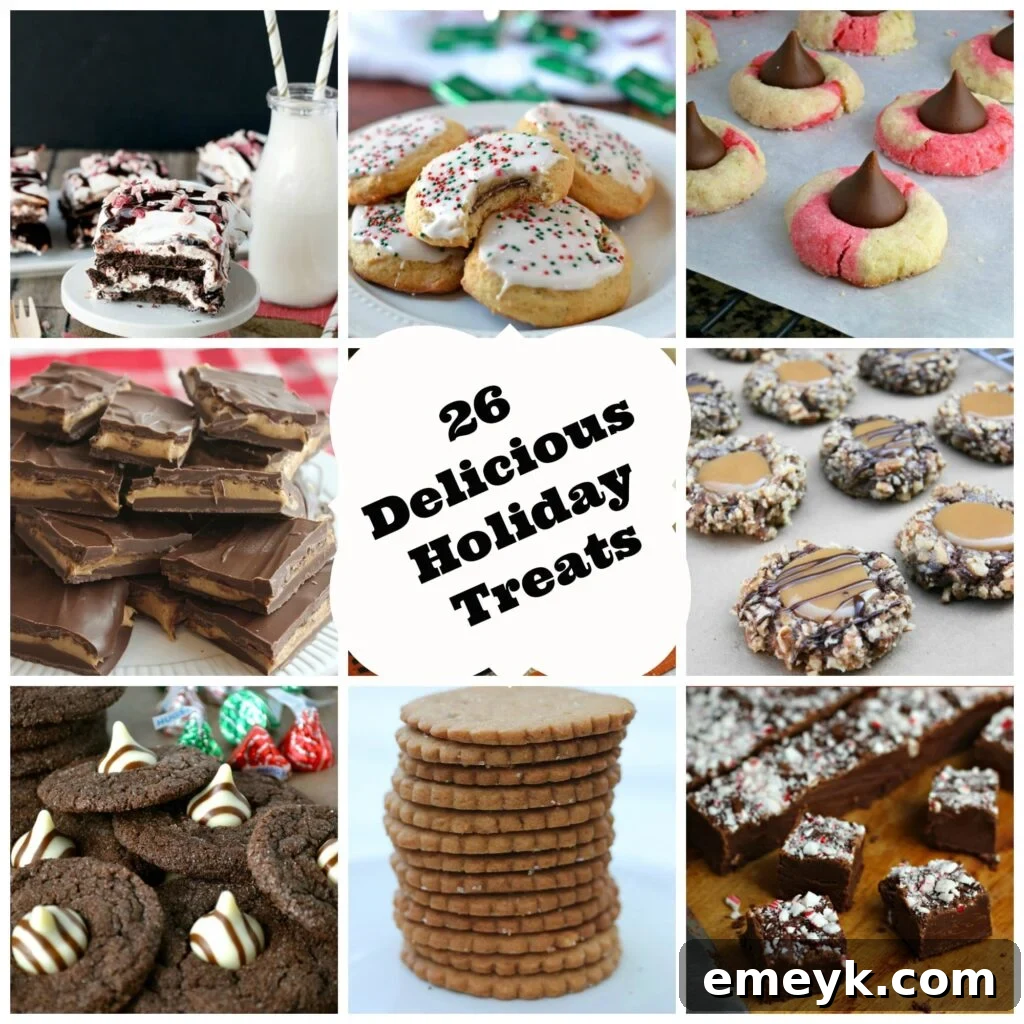 26 Delicious Holiday Treats from around the web - an assortment of festive desserts