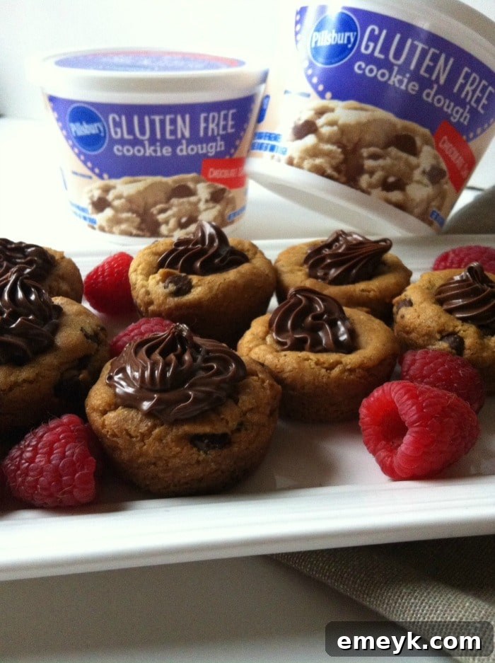 Delicious Gluten-Free Nutella Chocolate Chip Cookie Cups for parties