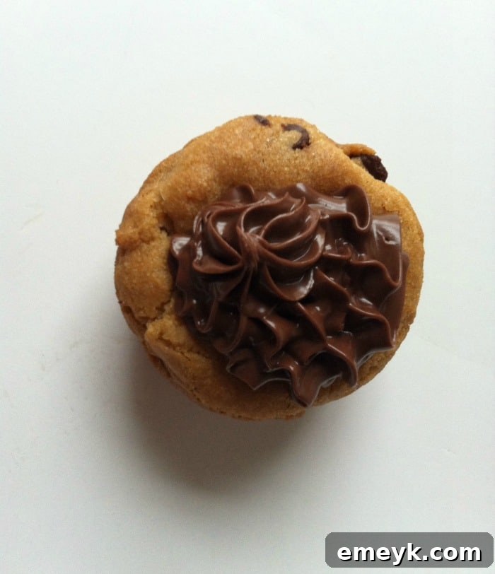 Decorated Gluten-Free Nutella Chocolate Chip Cookie Cups with berries
