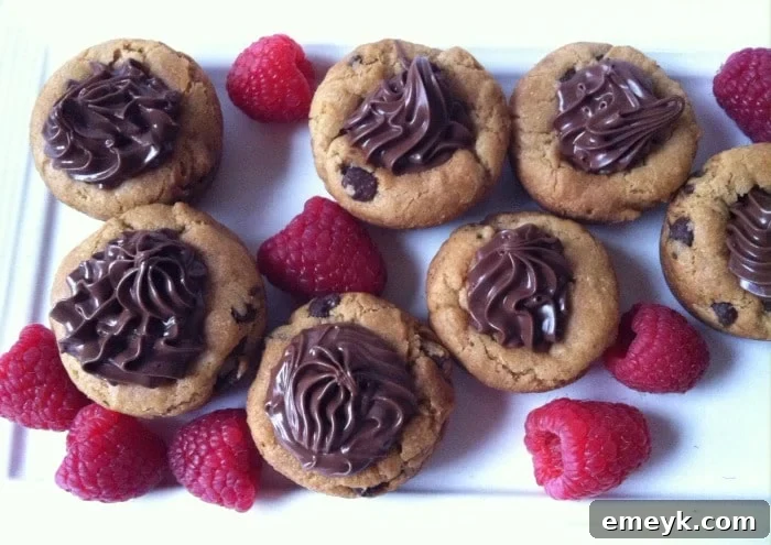 Assortment of Gluten-Free Nutella Chocolate Chip Cookie Cups on a serving tray