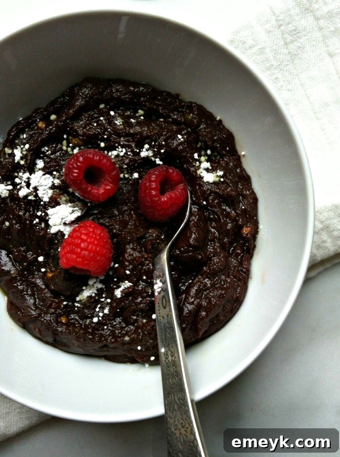 Avocado Chocolate Pudding, rich and creamy, served in a glass