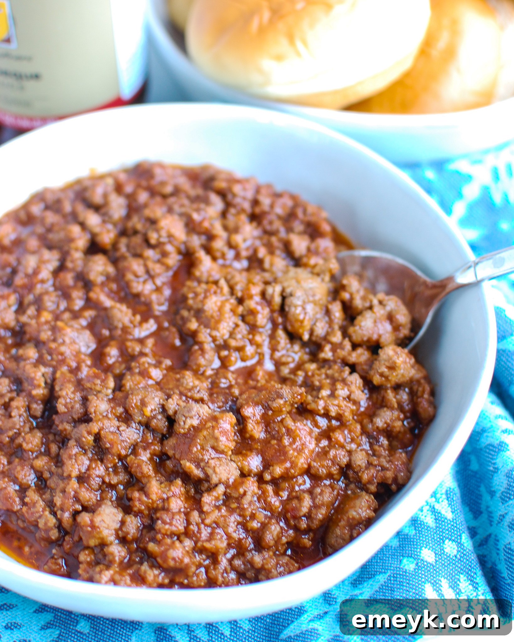 A bowl of homemade sloppy joe mixture