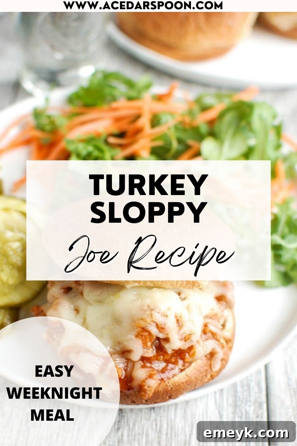 Stacked Turkey Sloppy Joes with melted cheese