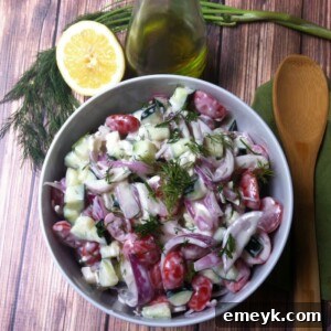Cucumber Tomato Salad with Dill Yogurt Dressing