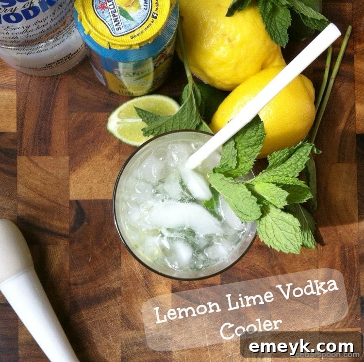 Tangy Lime Vodka Refresher 2 Lemon Lime Vodka Cooler, a bright and refreshing summer cocktail
