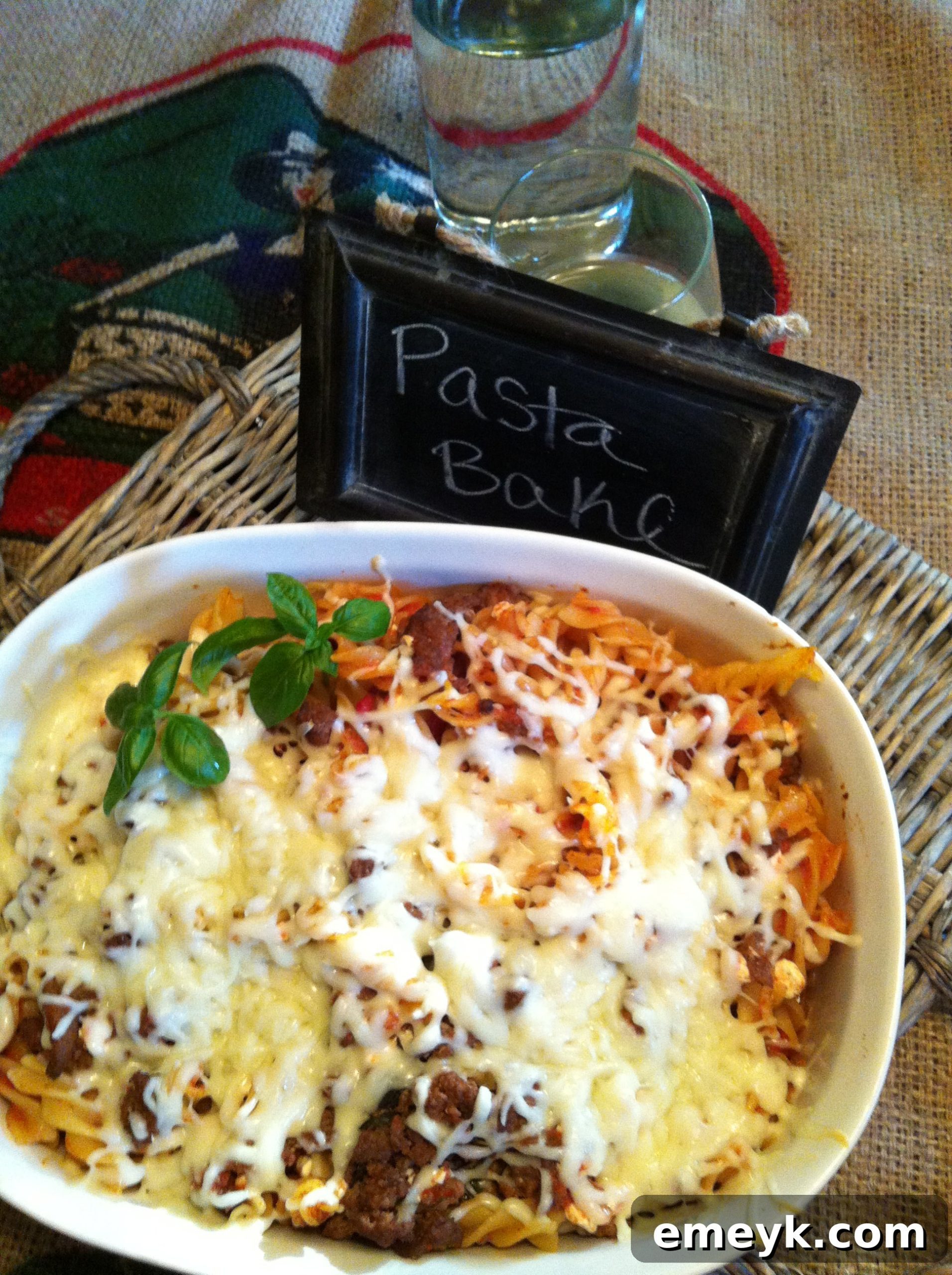 A perfectly baked Easy Italian Pasta Bake, ready to be served