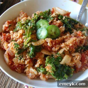 Spanish Cauliflower Rice - vegan, vegetarian, healthy side dish