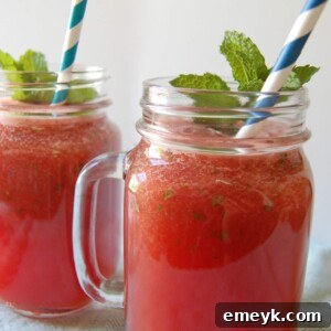 Watermelon Lemonade Slushy cocktail in a glass