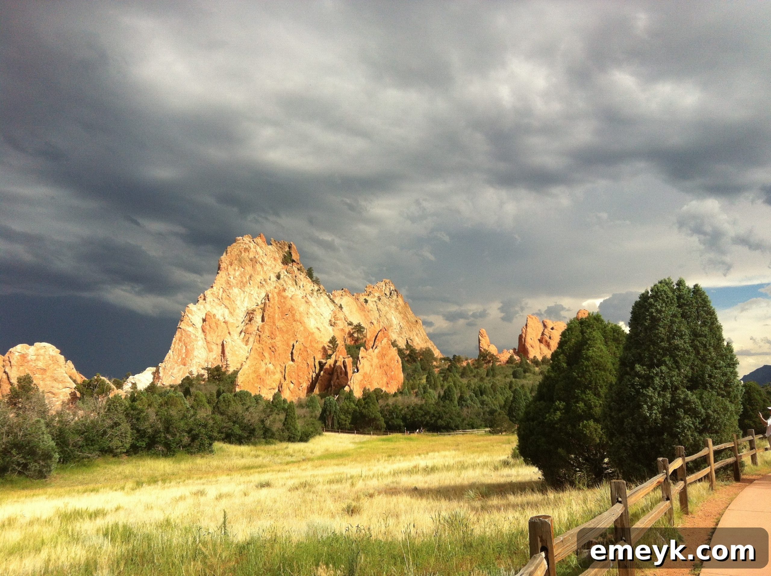 Garden of the Gods Red Rocks and Storm Clouds