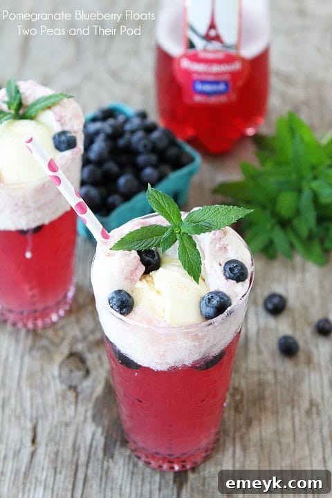 Pomegranate Blueberry Floats, a delightful summer treat