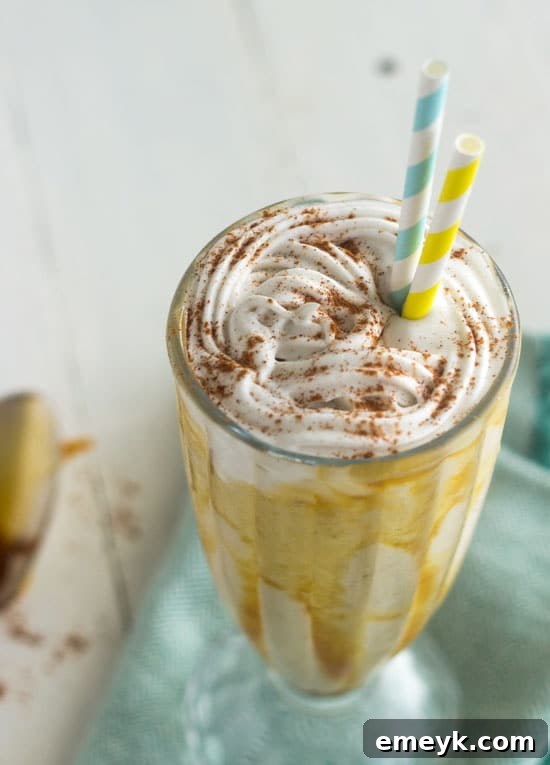 Banana Foster Smoothie, a creamy and sweet non-alcoholic treat