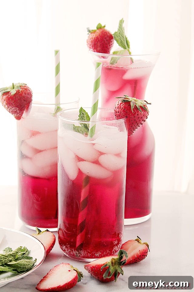 Hibiscus Iced Tea Sparkler, a refreshing floral drink