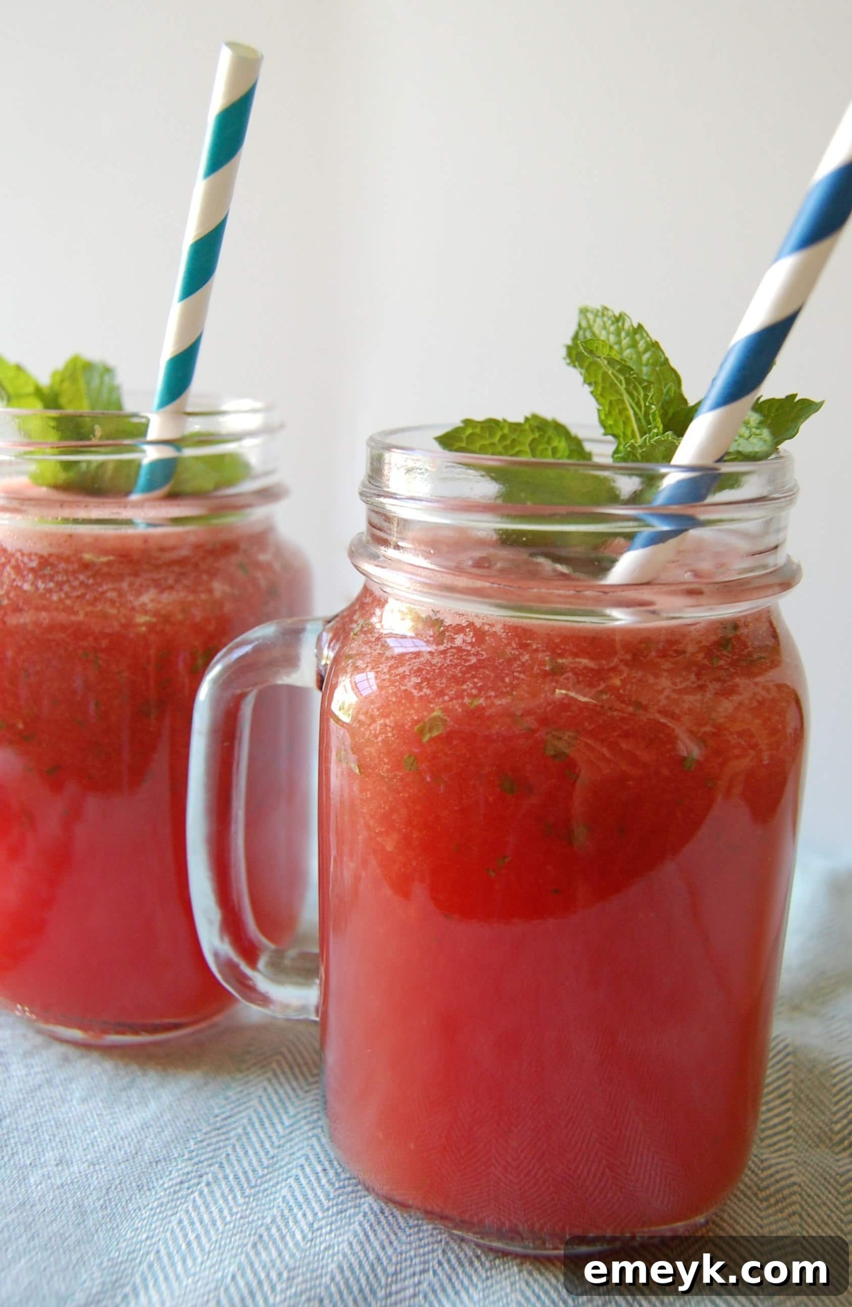 Watermelon Lemonade Slushy with vodka, an adult summer treat