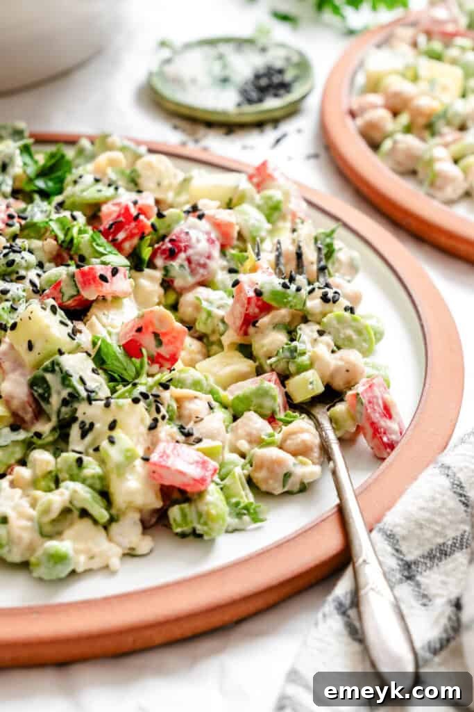 Edamame Chickpea Feta Salad up close on plate