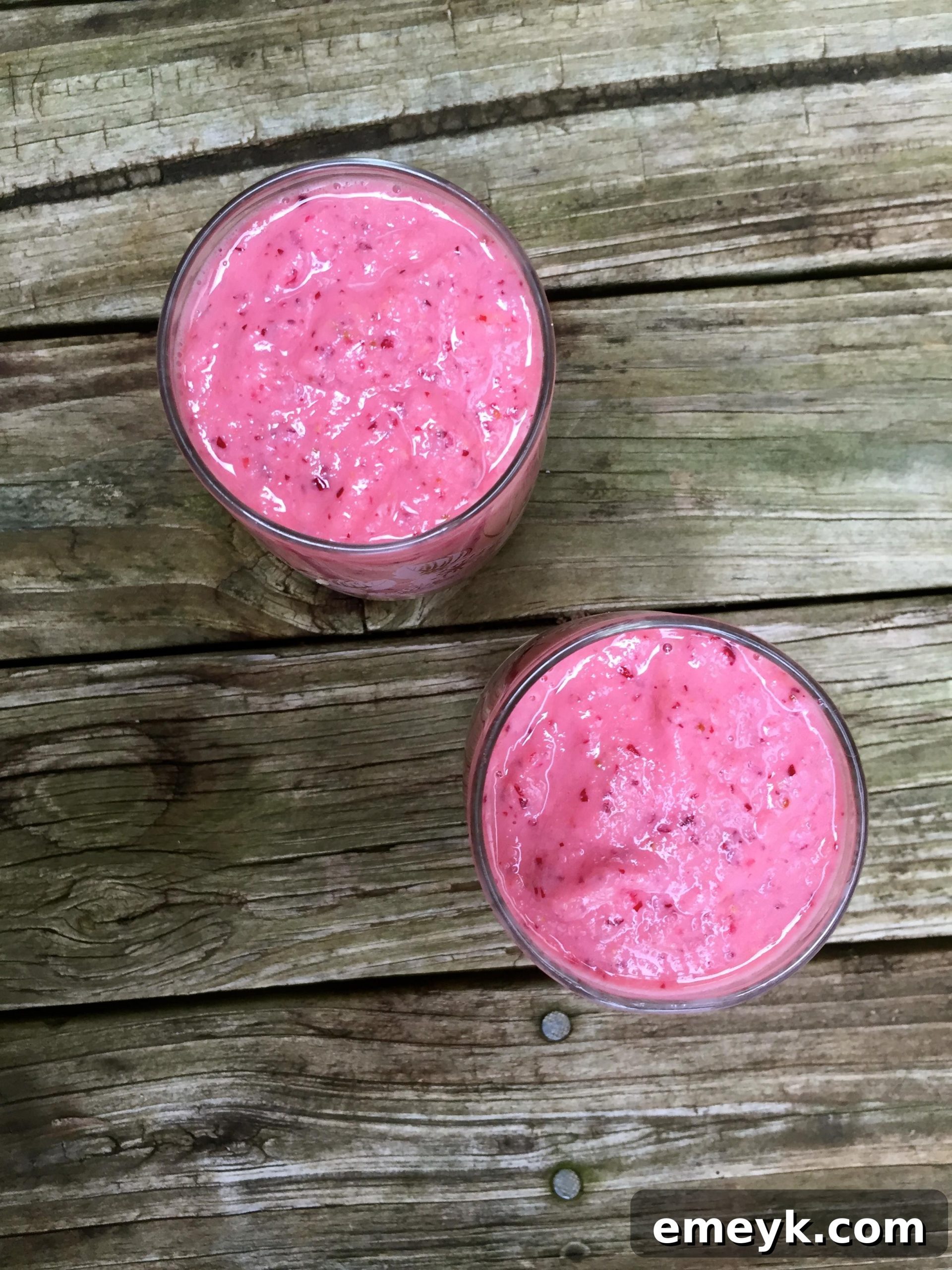 Close-up of a Cranberry Pear Orange Smoothie