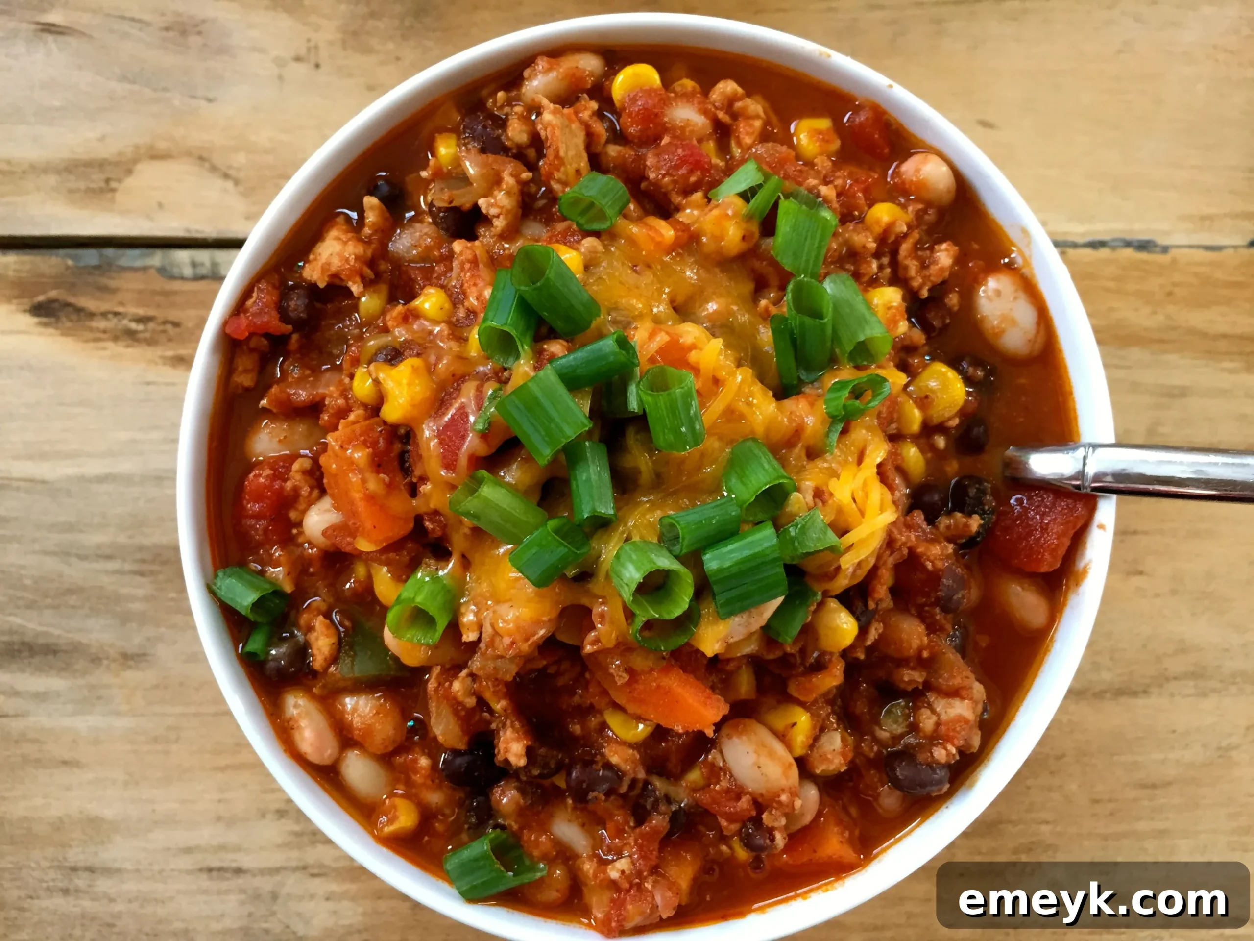 Fresh ingredients laid out for White and Black Bean Turkey Chili