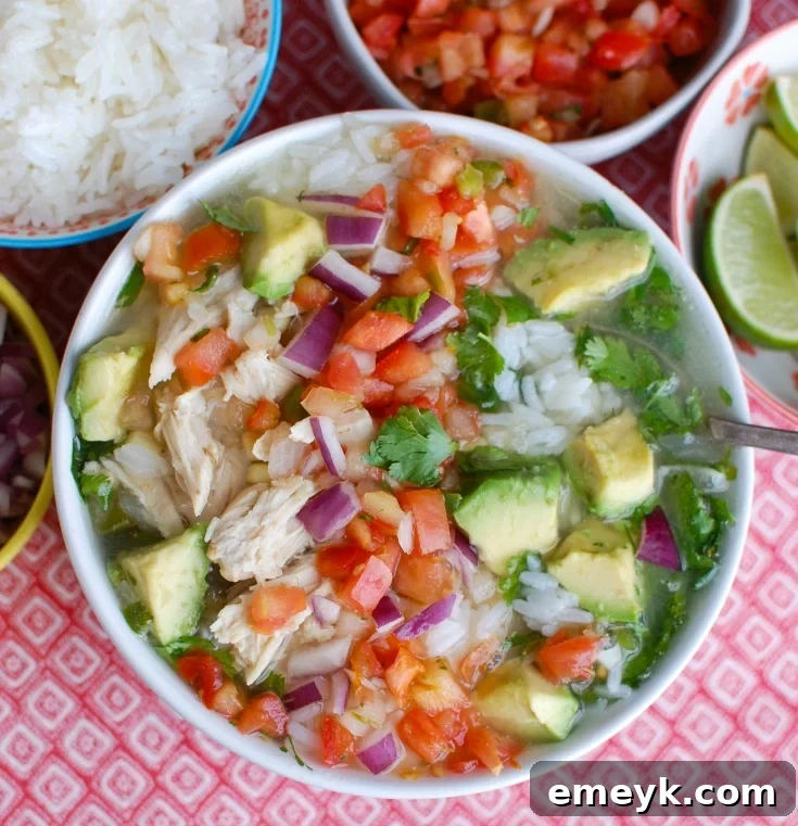 Slow-Simmered Mexican Lime Chicken Soup 5 A beautifully presented bowl of Slow Cooker Mexican Chicken Lime Soup