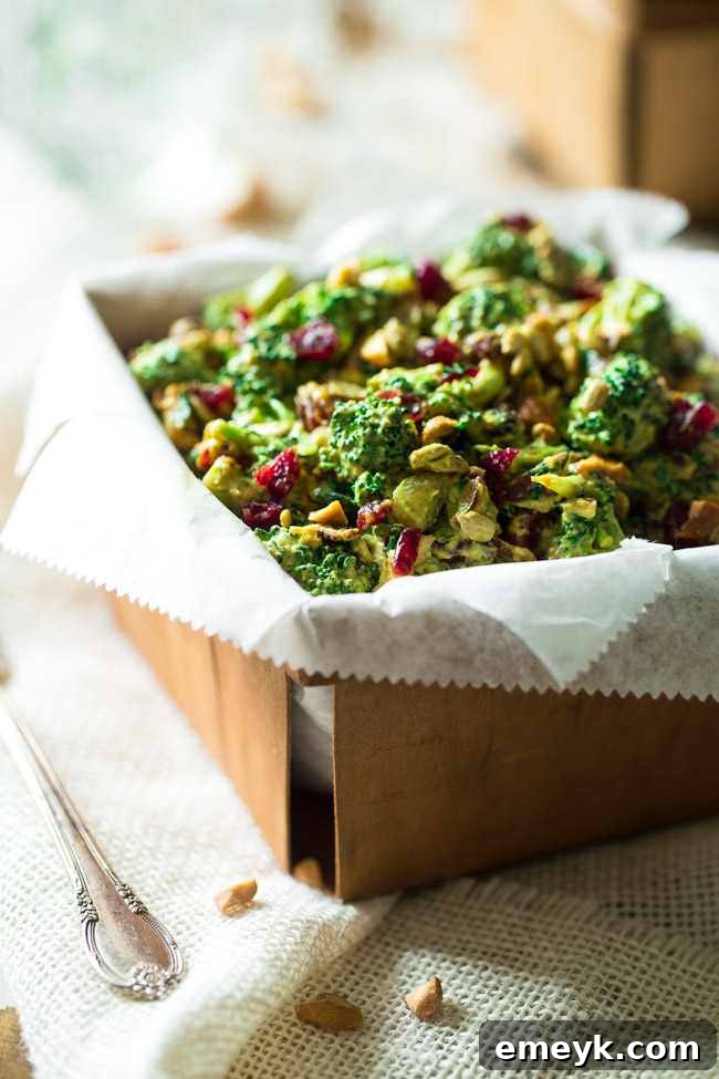 Embrace the Colors of Wellness 13 Healthy Broccoli Salad with Cashew Curry Dressing, showcasing fresh broccoli florets and a creamy dressing