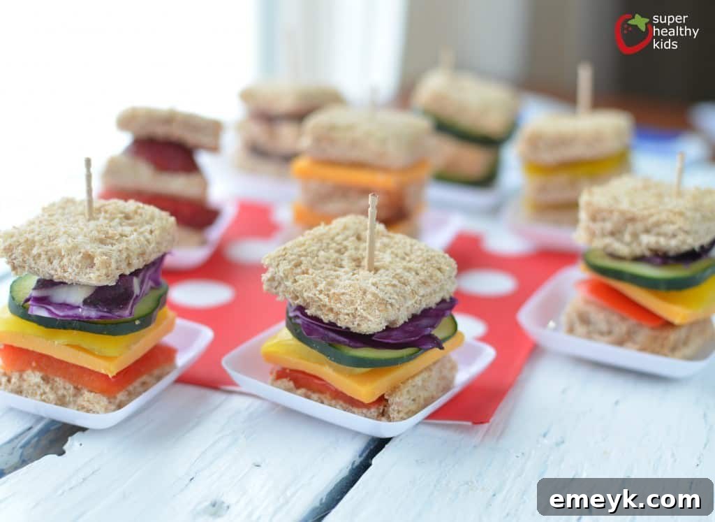 Embrace the Colors of Wellness 50 Mini Rainbow Sandwiches, small colorful sandwiches perfect for kids