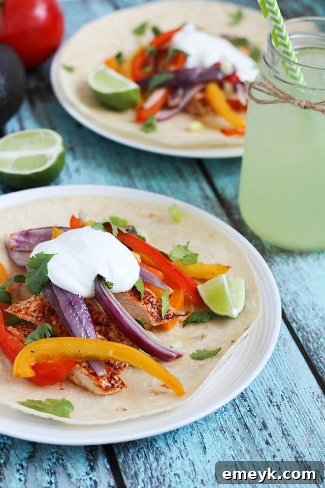 Embrace the Colors of Wellness 31 Quick and Easy Chicken Fajitas, sizzling with colorful peppers and onions