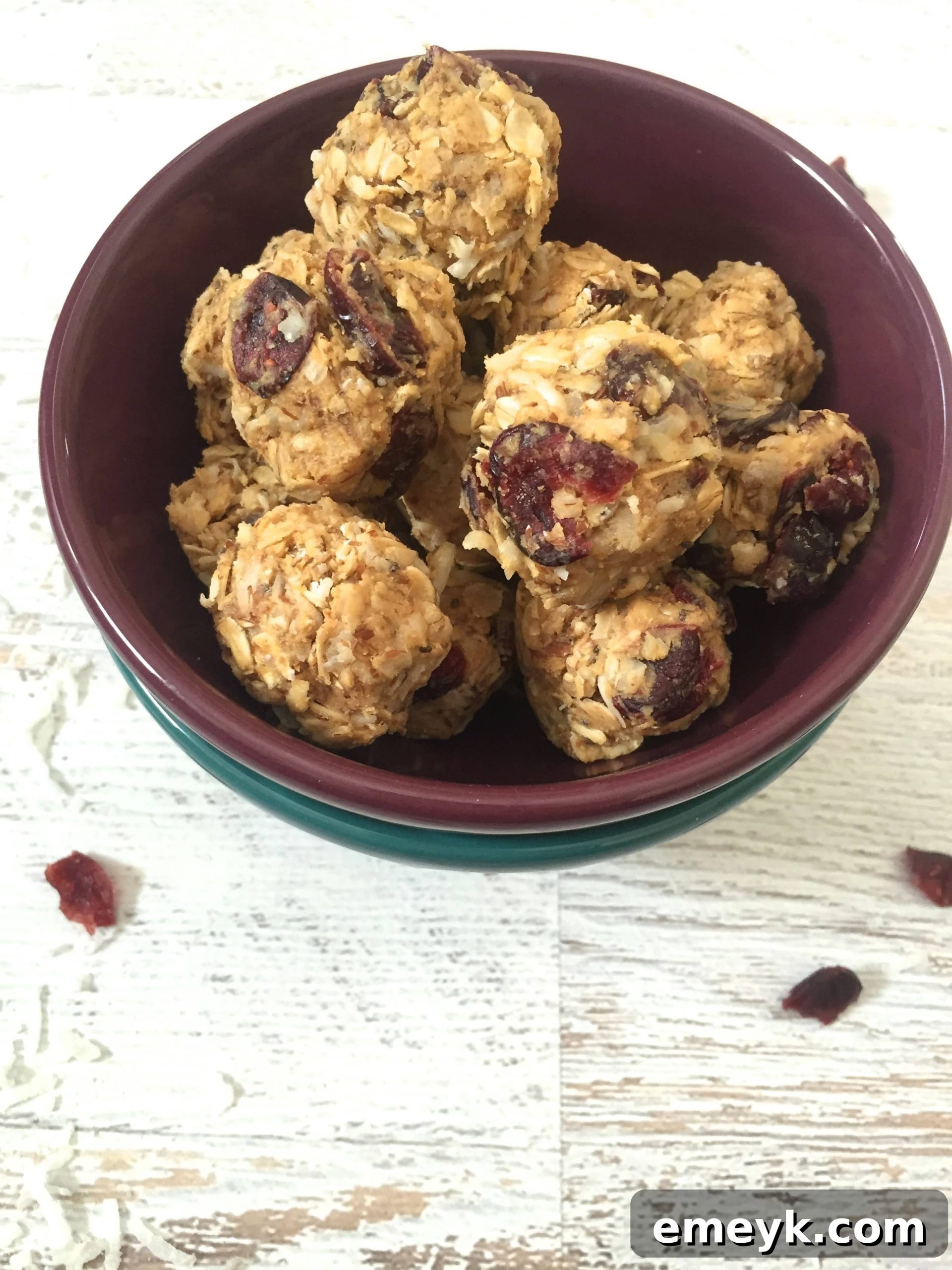 Quick Coconut Cranberry Fuel Bites 2 No Bake Coconut Cranberry Energy Bites