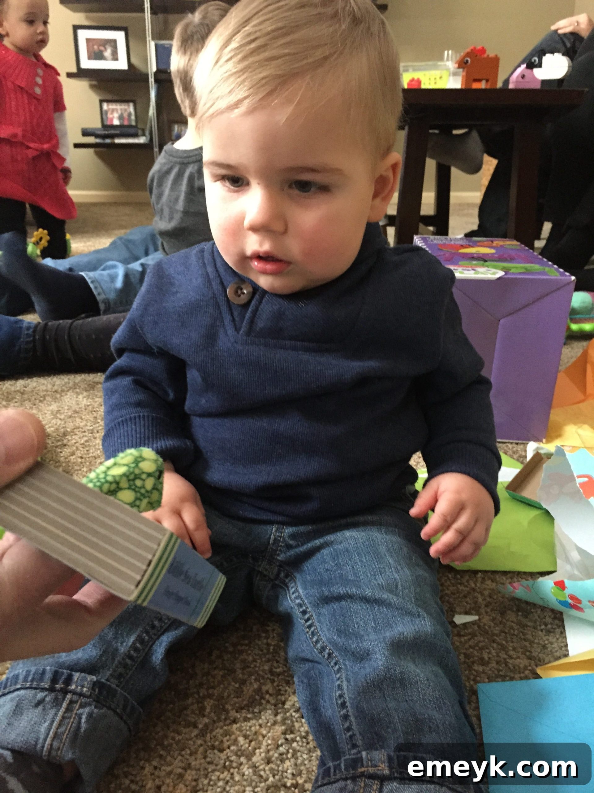 Andrew, the toddler, exploring