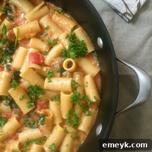 One Pot Cheesy Sausage Pasta - recipe card image