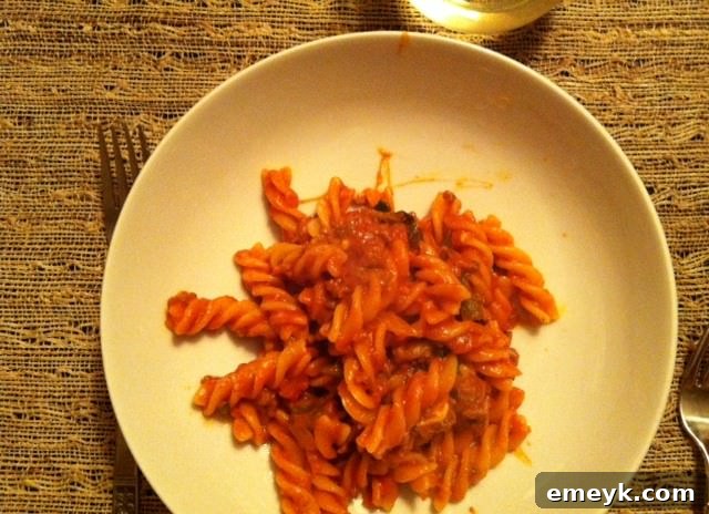 Finished plate of homemade Pasta Goulash
