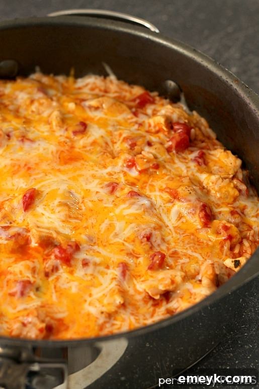 A colorful Southwestern Chicken Skillet, prepared in one pot with chicken and vibrant vegetables.