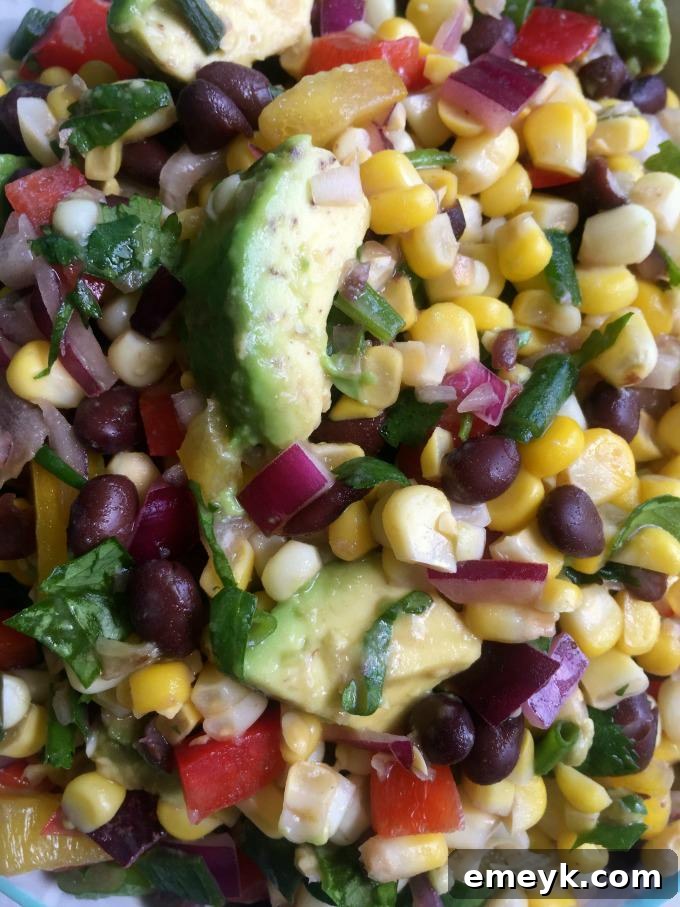 Fresh Sweet Corn Black Bean Salad ready for a summer meal.