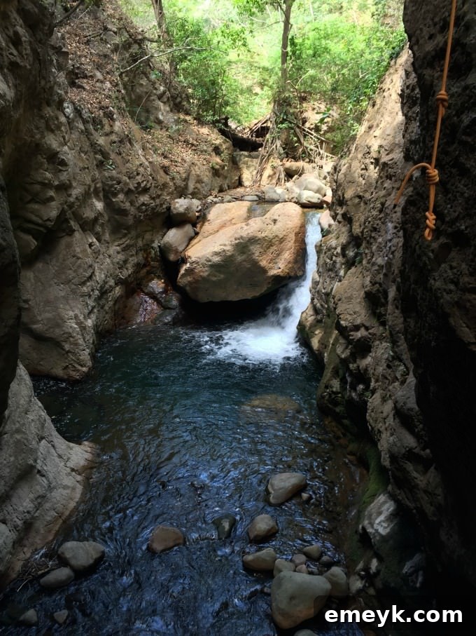 Ziplining waterfall