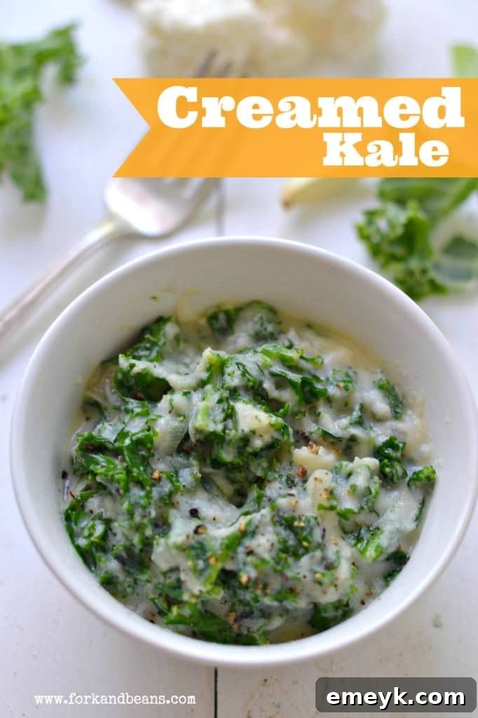 Rich and comforting Creamed Kale, a delicious side dish.