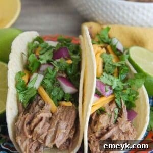 Slow Cooker Shredded Beef Tacos 1200 x 1200