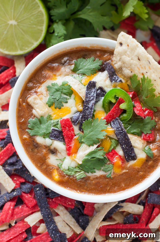 Homemade Slow Cooker Crockpot Chicken Tortilla Soup Recipe